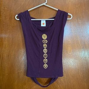 Umba Love Festival Wear Purple Sparkle Hood Top